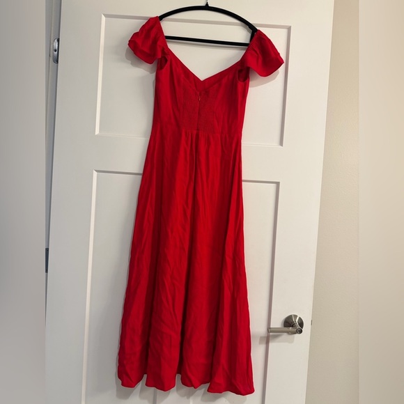 New Without Tags Reformation Baxley Red Midi Dress - Picture 13 of 13